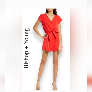 New With Tags Bishop + Young Orange  Romper Size Large